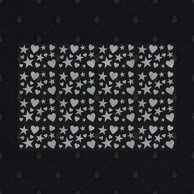 Naif glitter hearts and stars (black and silver) by F-for-Fab